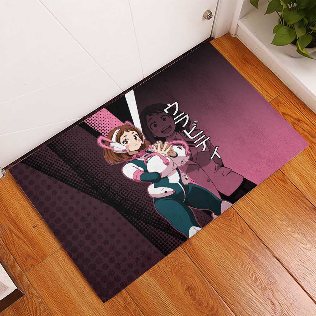 Ochaco Uraraka Uravity Rubber Doormat Japanese Comic Book Style