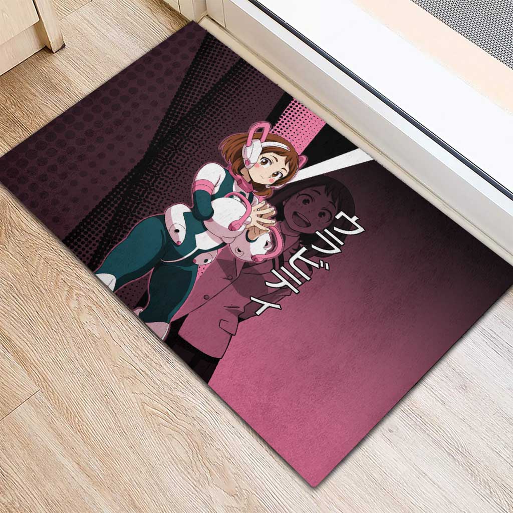 Ochaco Uraraka Uravity Rubber Doormat Japanese Comic Book Style