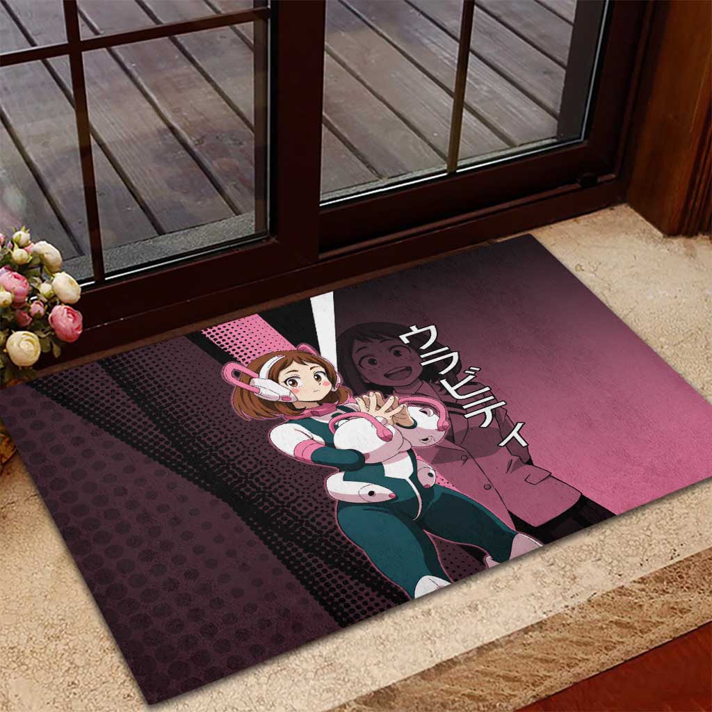 Ochaco Uraraka Uravity Rubber Doormat Japanese Comic Book Style
