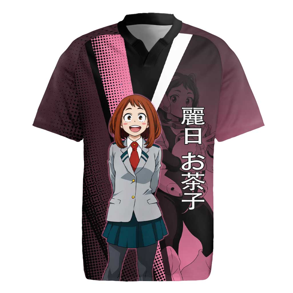 Ochaco Uraraka Uravity Rugby Jersey Japanese Comic Book Style