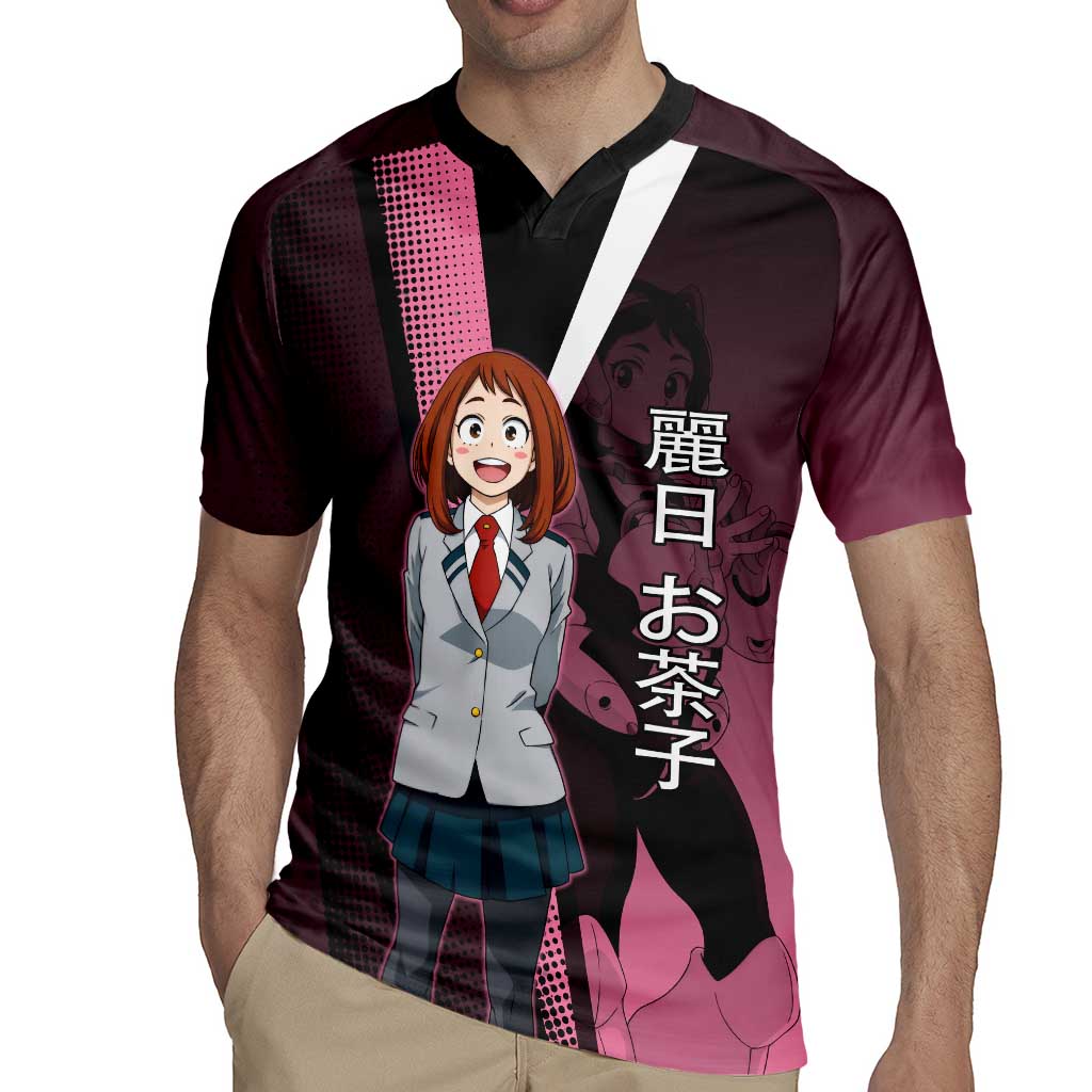 Ochaco Uraraka Uravity Rugby Jersey Japanese Comic Book Style