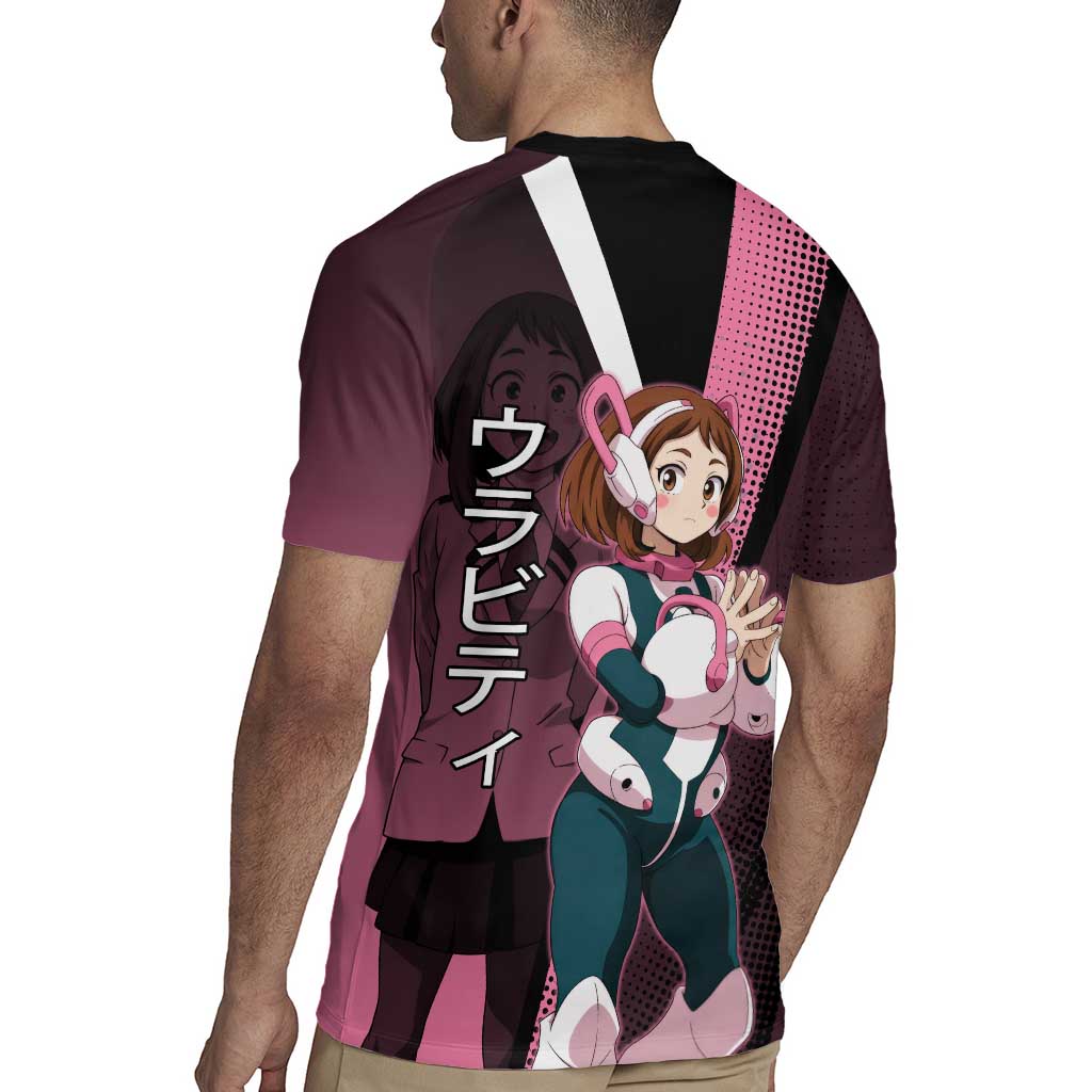 Ochaco Uraraka Uravity Rugby Jersey Japanese Comic Book Style