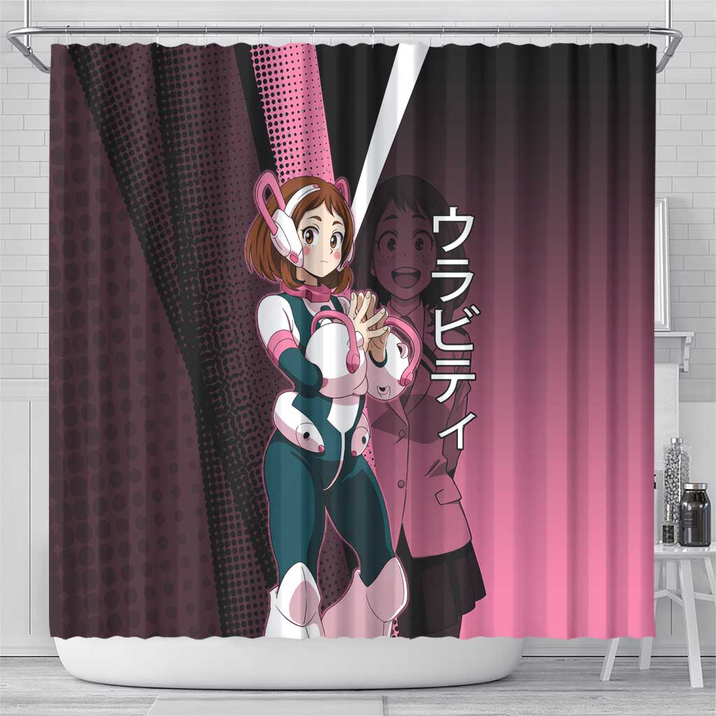 Ochaco Uraraka Uravity Shower Curtain Japanese Comic Book Style