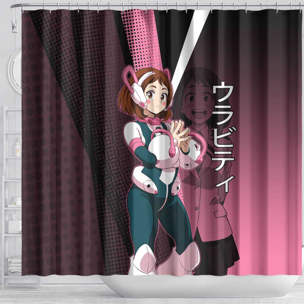 Ochaco Uraraka Uravity Shower Curtain Japanese Comic Book Style