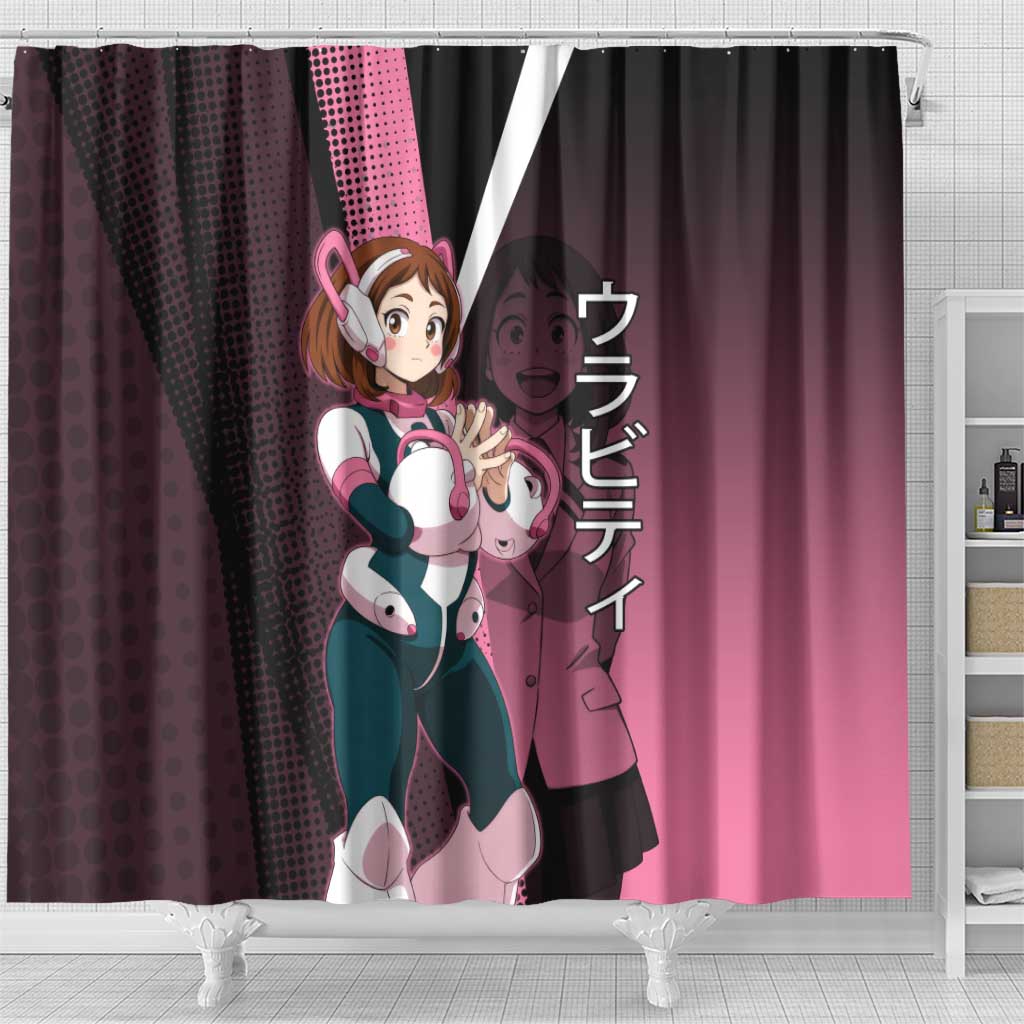 Ochaco Uraraka Uravity Shower Curtain Japanese Comic Book Style