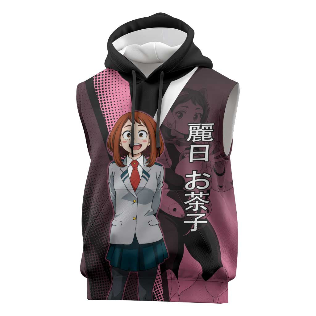 Ochaco Uraraka Uravity Sleeveless Hoodie Japanese Comic Book Style