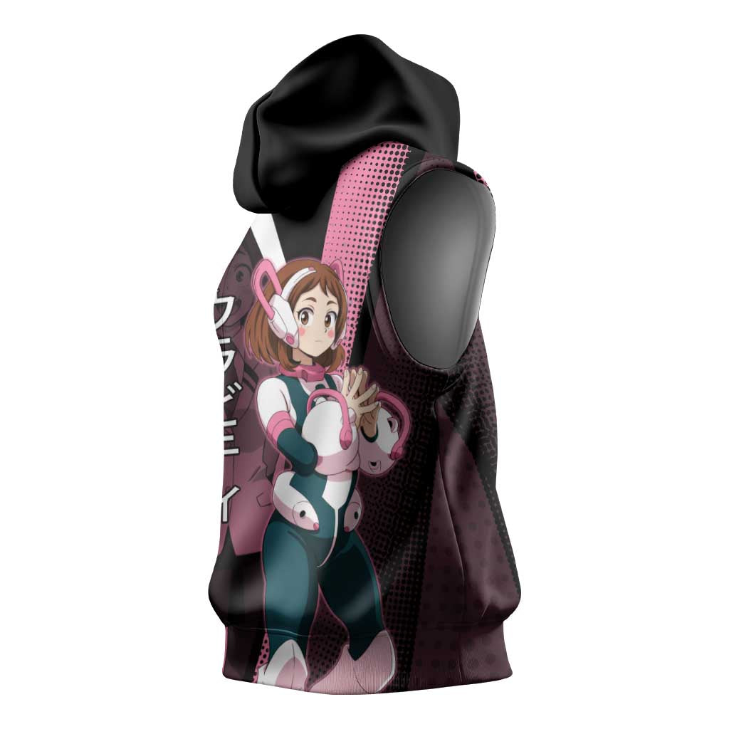 Ochaco Uraraka Uravity Sleeveless Hoodie Japanese Comic Book Style
