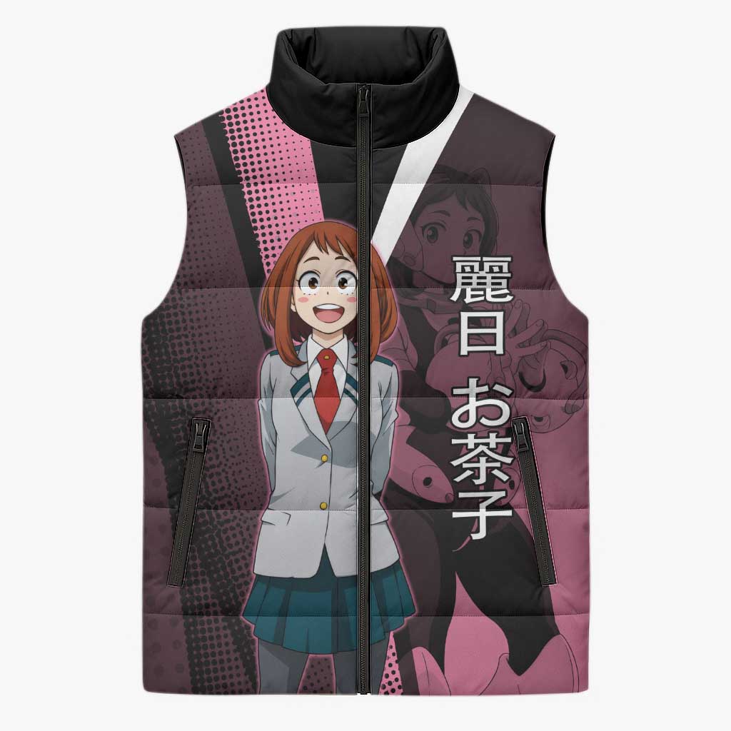Ochaco Uraraka Uravity Sleeveless Puffer Jacket Japanese Comic Book Style