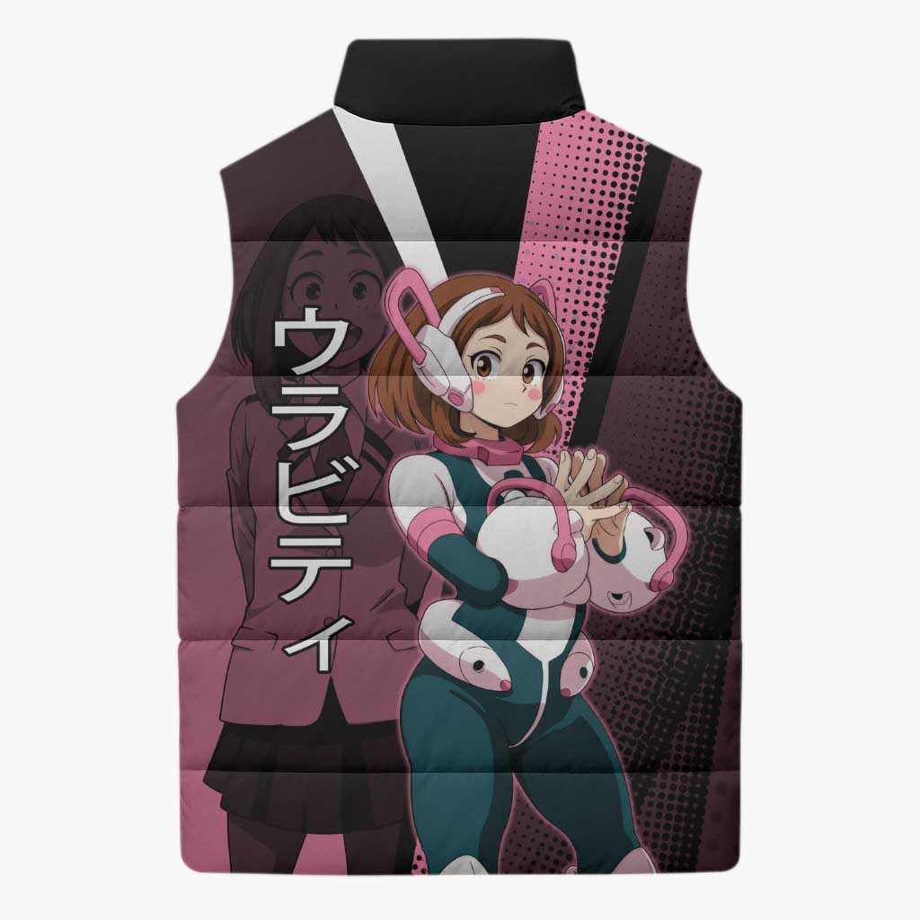 Ochaco Uraraka Uravity Sleeveless Puffer Jacket Japanese Comic Book Style