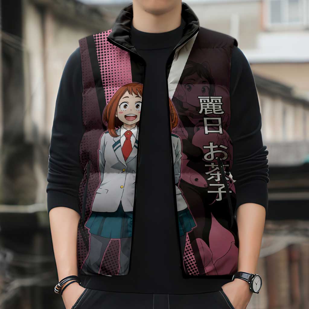 Ochaco Uraraka Uravity Sleeveless Puffer Jacket Japanese Comic Book Style