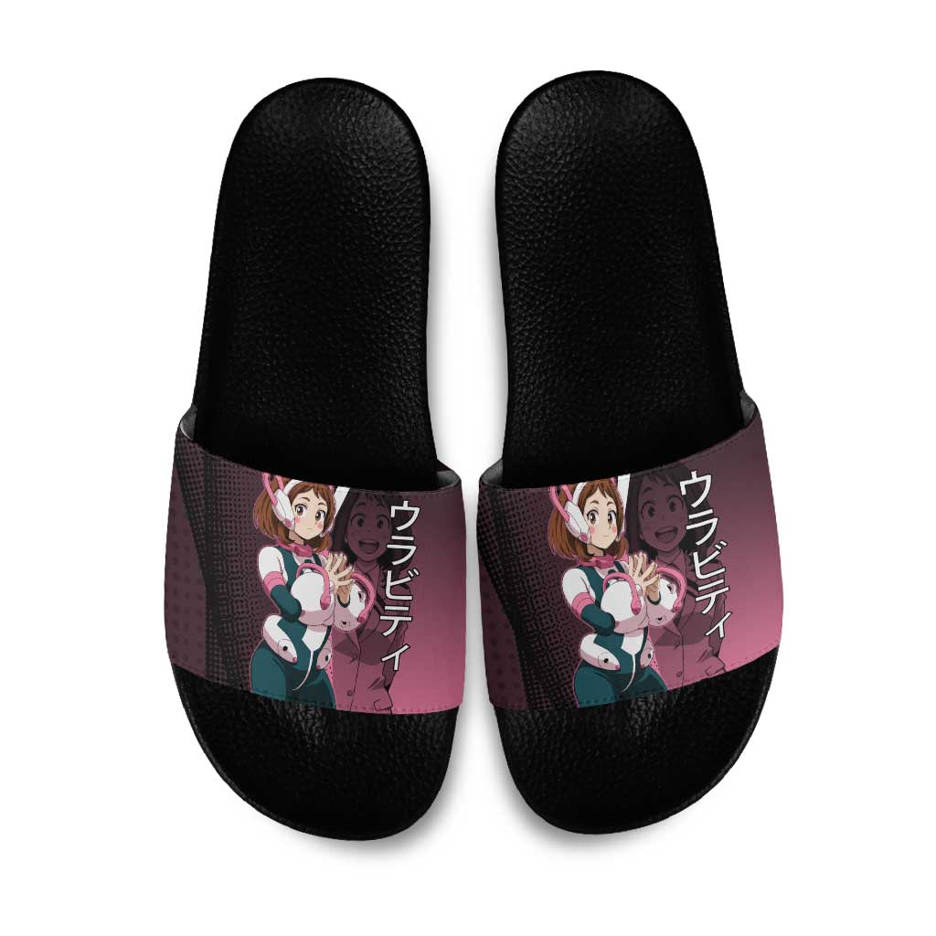 Ochaco Uraraka Uravity Slide Sandals Japanese Comic Book Style