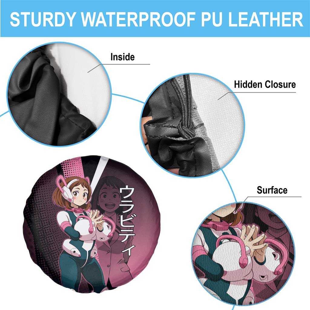 Ochaco Uraraka Uravity Spare Tire Cover Japanese Comic Book Style