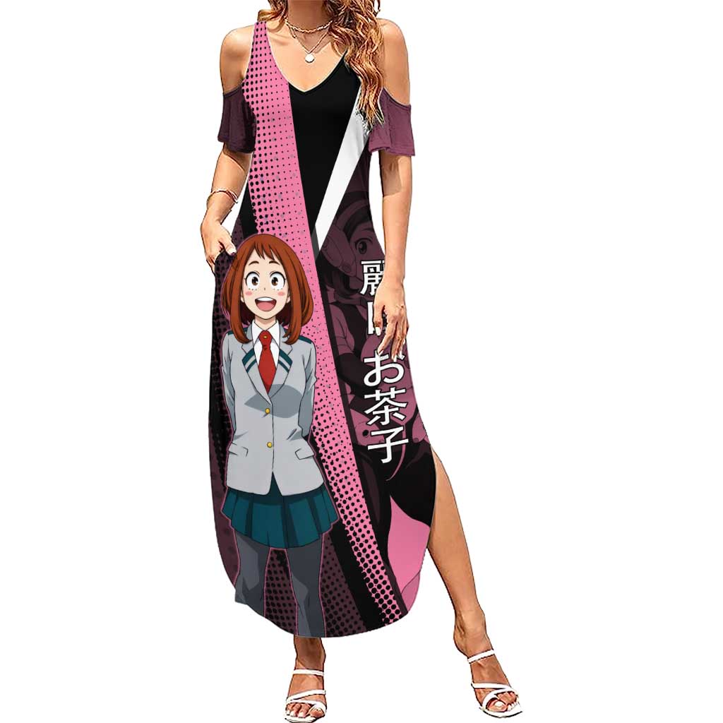 Ochaco Uraraka Uravity Summer Maxi Dress Japanese Comic Book Style