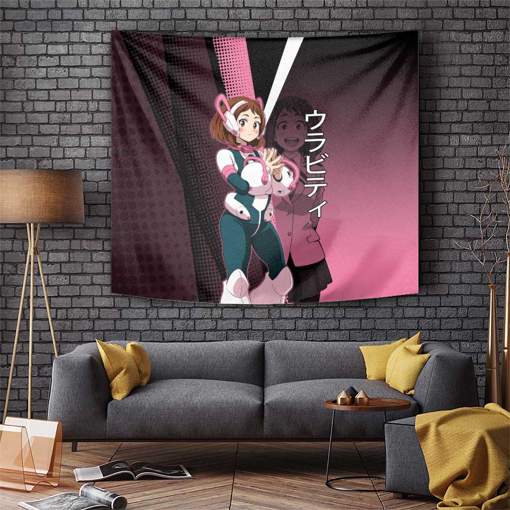 Ochaco Uraraka Uravity Tapestry Japanese Comic Book Style