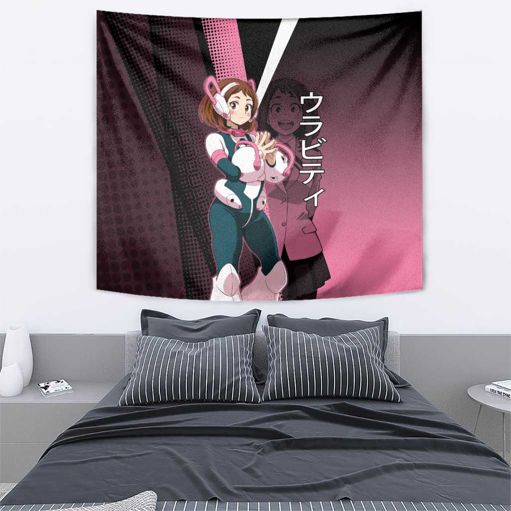 Ochaco Uraraka Uravity Tapestry Japanese Comic Book Style