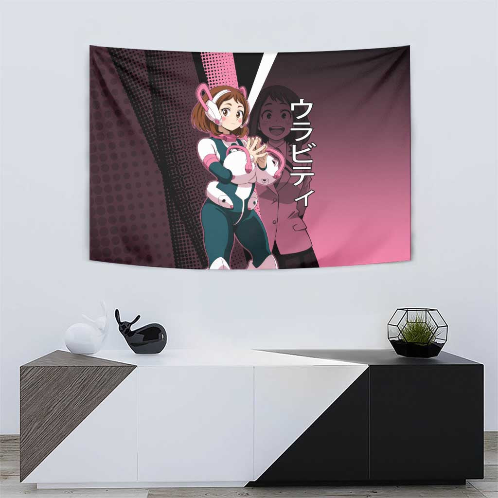 Ochaco Uraraka Uravity Tapestry Japanese Comic Book Style