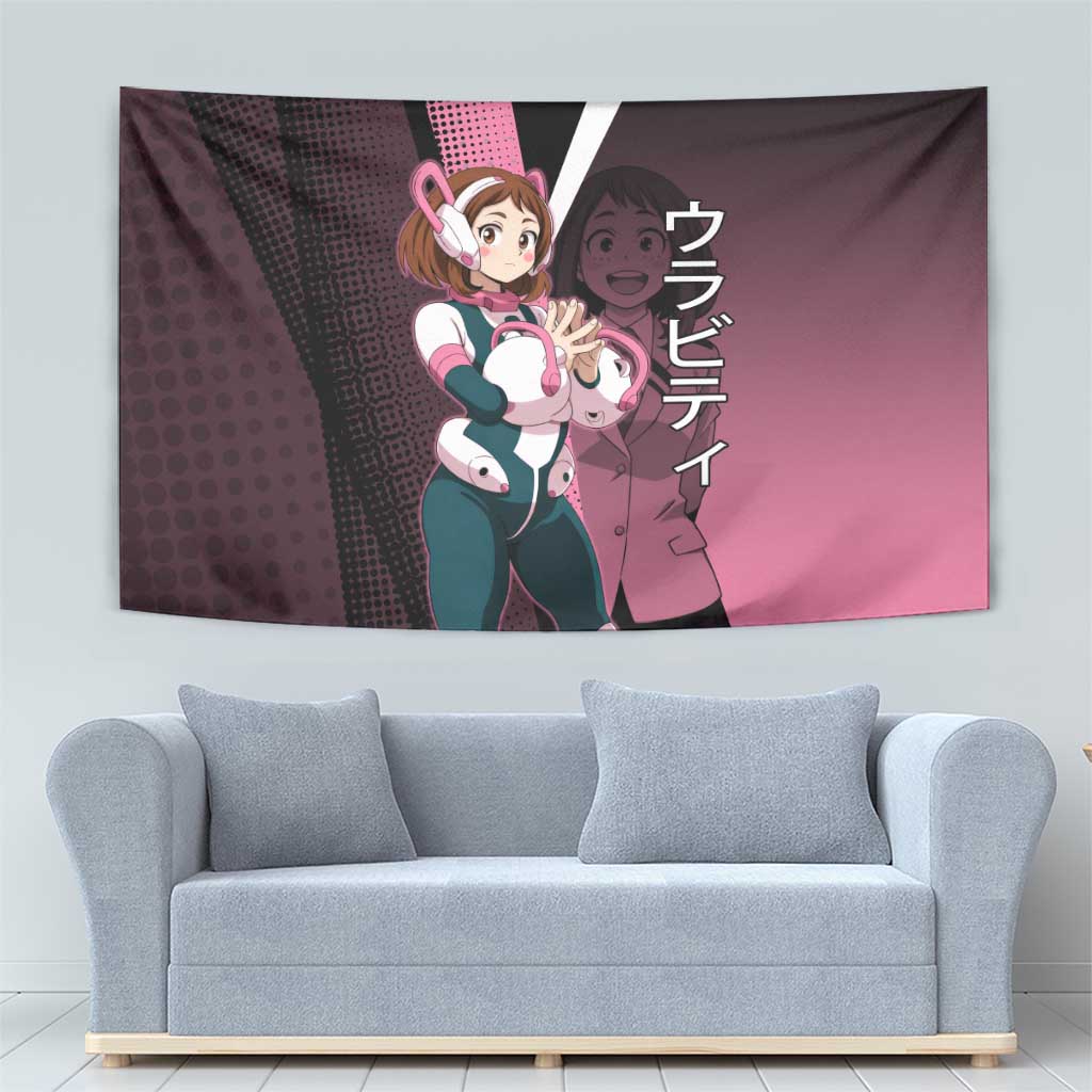 Ochaco Uraraka Uravity Tapestry Japanese Comic Book Style