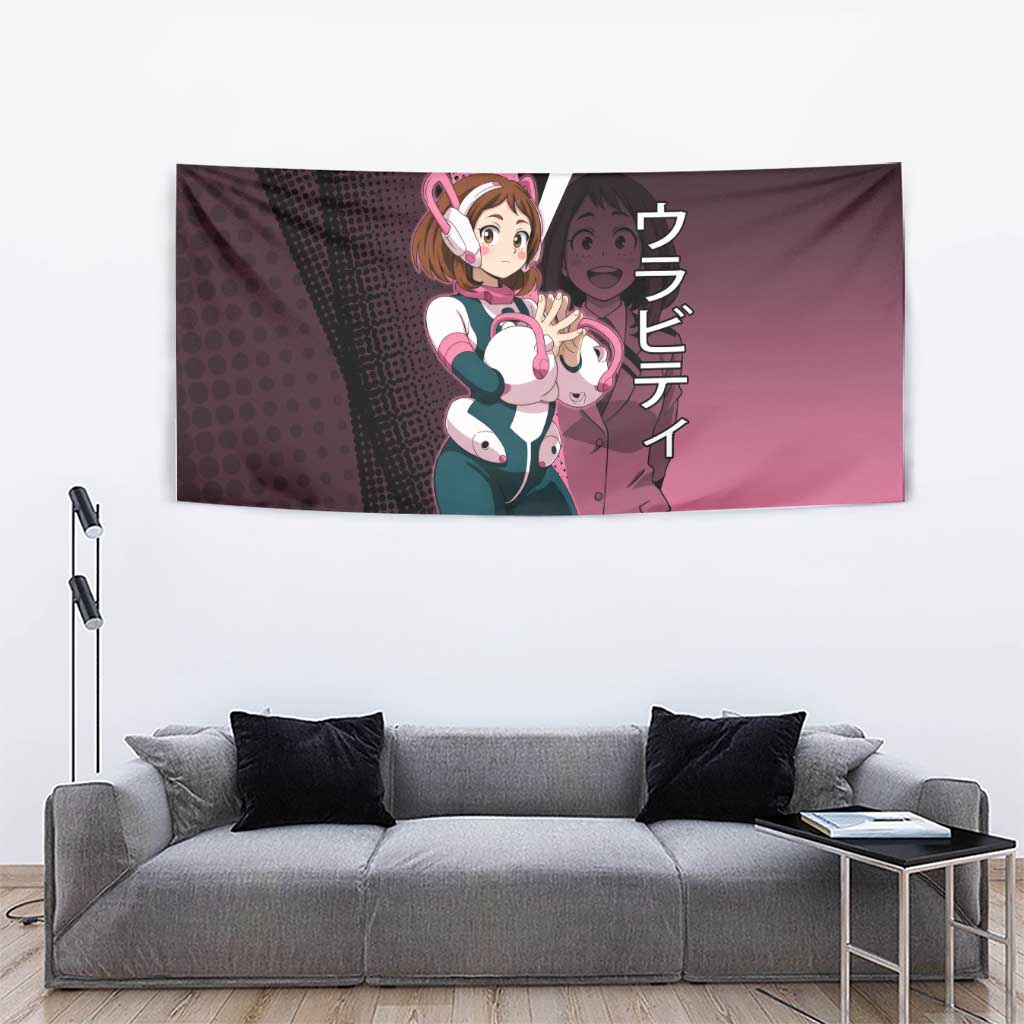 Ochaco Uraraka Uravity Tapestry Japanese Comic Book Style