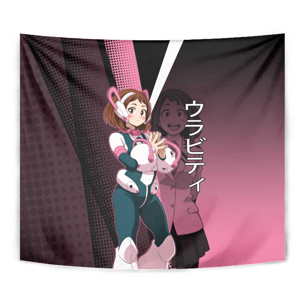 Ochaco Uraraka Uravity Tapestry Japanese Comic Book Style