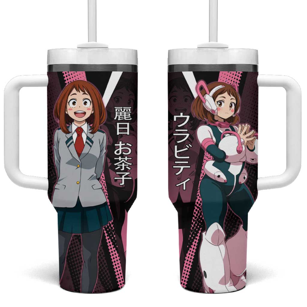 Ochaco Uraraka Uravity Tumbler With Handle Japanese Comic Book Style