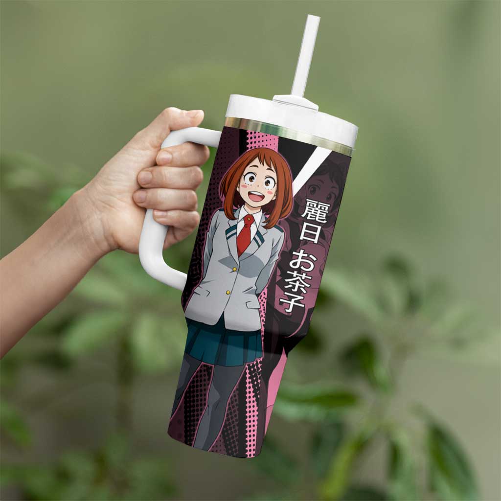 Ochaco Uraraka Uravity Tumbler With Handle Japanese Comic Book Style