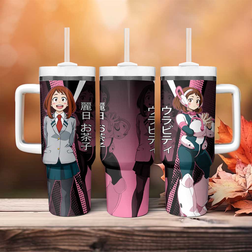 Ochaco Uraraka Uravity Tumbler With Handle Japanese Comic Book Style