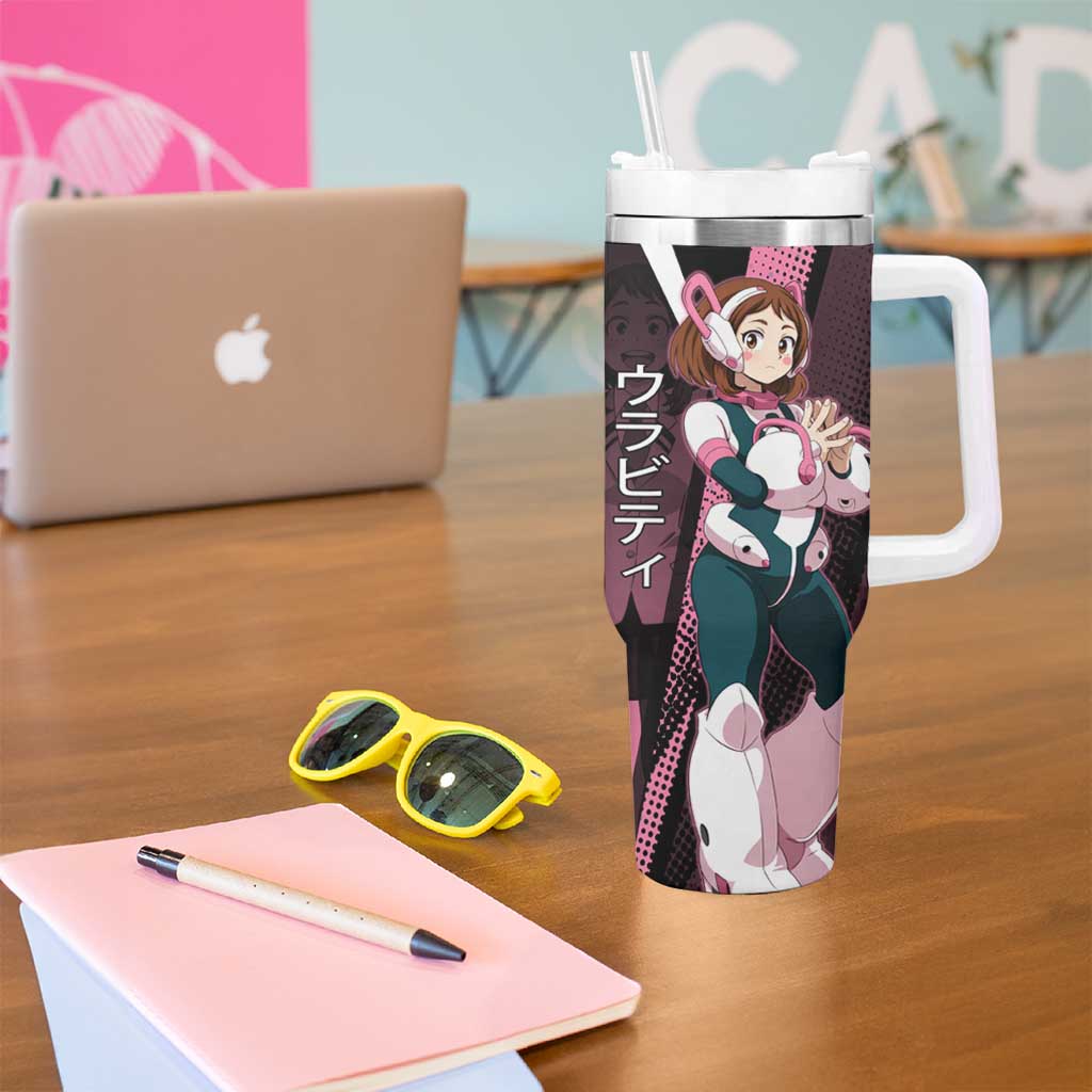 Ochaco Uraraka Uravity Tumbler With Handle Japanese Comic Book Style
