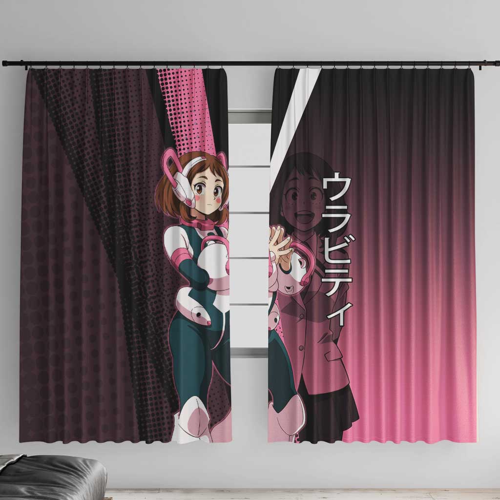 Ochaco Uraraka Uravity Window Curtain Japanese Comic Book Style
