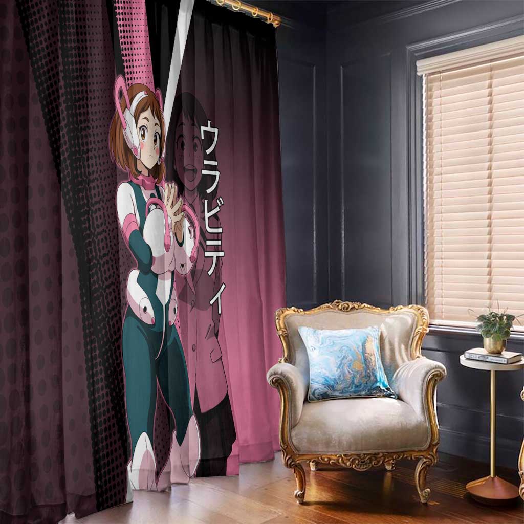 Ochaco Uraraka Uravity Window Curtain Japanese Comic Book Style