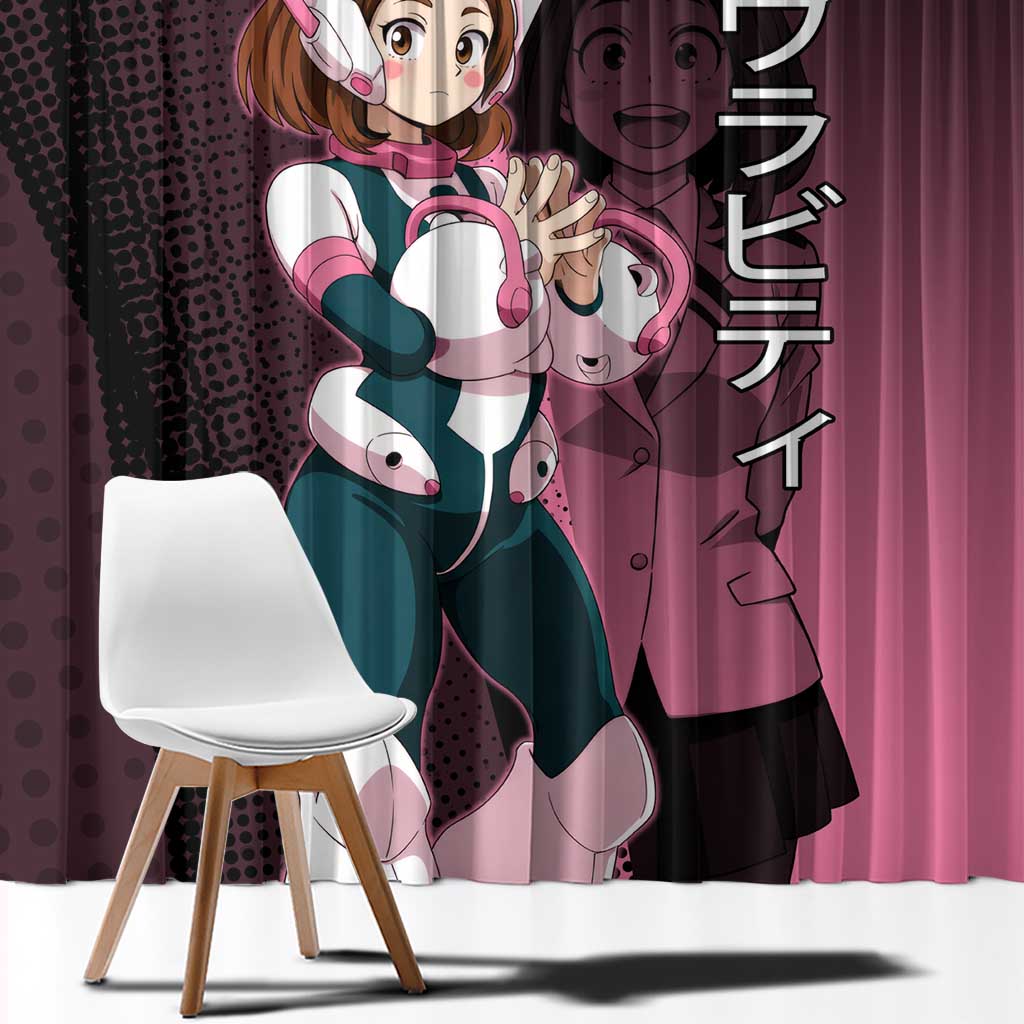 Ochaco Uraraka Uravity Window Curtain Japanese Comic Book Style