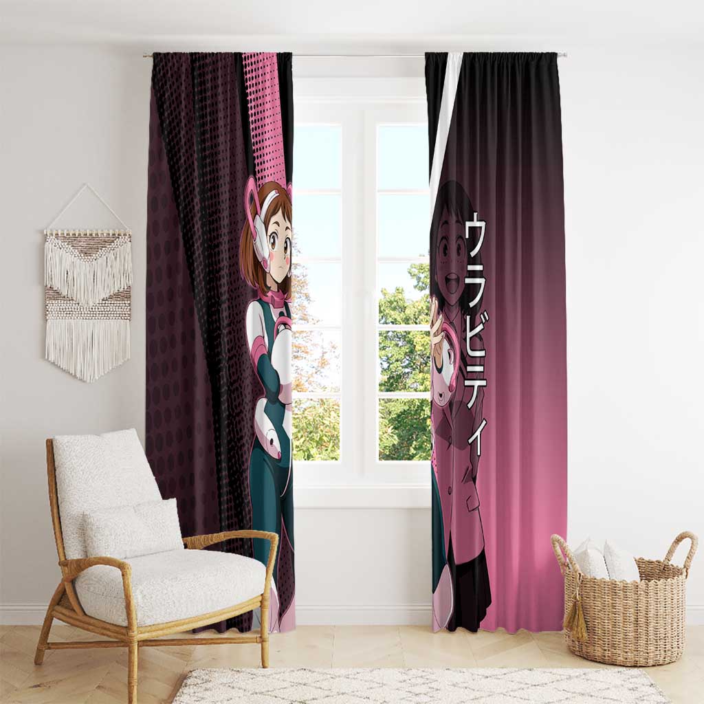 Ochaco Uraraka Uravity Window Curtain Japanese Comic Book Style