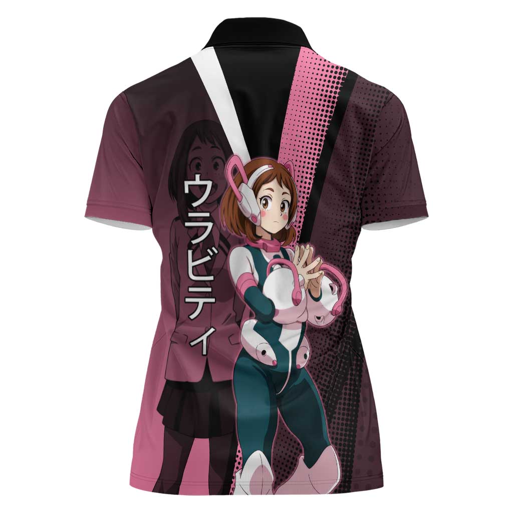 Ochaco Uraraka Uravity Women Polo Shirt Japanese Comic Book Style