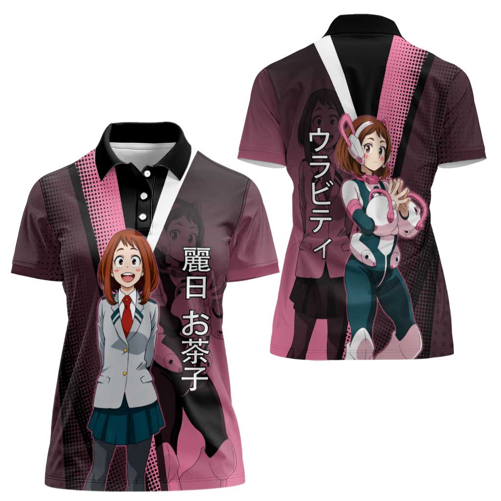 Ochaco Uraraka Uravity Women Polo Shirt Japanese Comic Book Style
