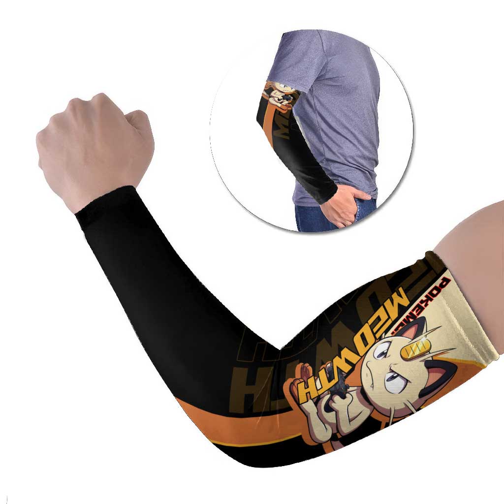 Meowth Poké Arm Sleeves Vintage Anime Cartoon Style