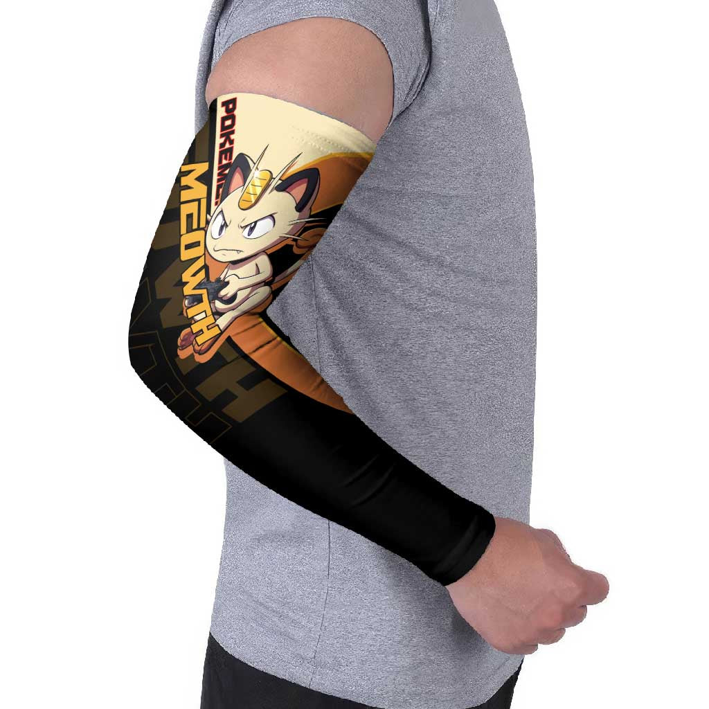 Meowth Poké Arm Sleeves Vintage Anime Cartoon Style