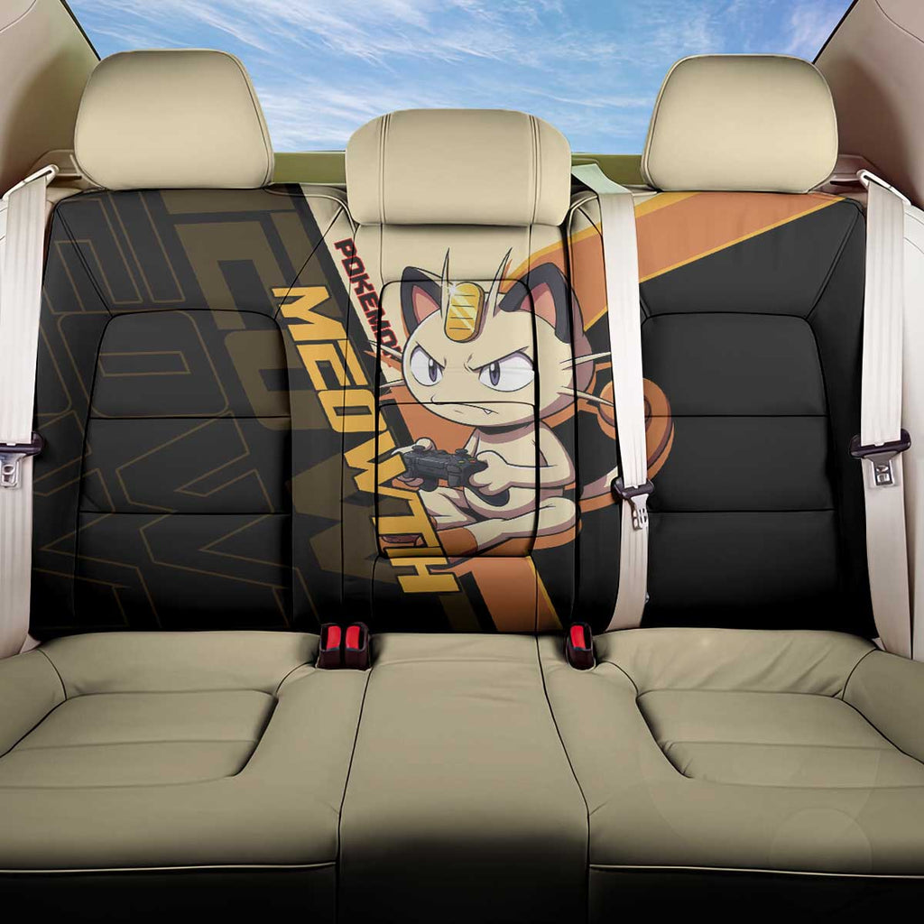 Meowth Poké Back Car Seat Cover Vintage Anime Cartoon Style