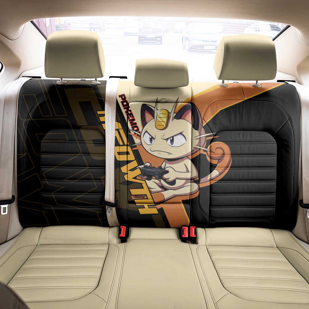 Meowth Poké Back Car Seat Cover Vintage Anime Cartoon Style
