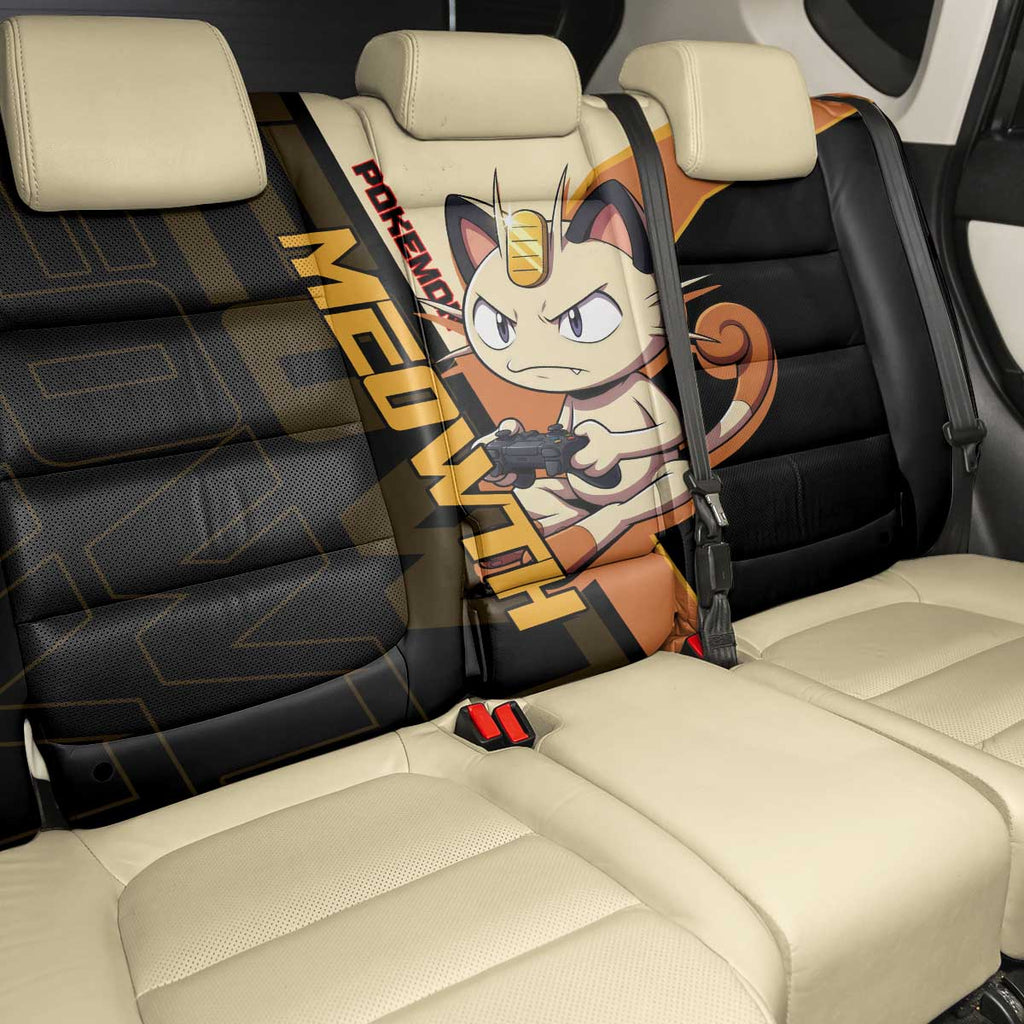 Meowth Poké Back Car Seat Cover Vintage Anime Cartoon Style