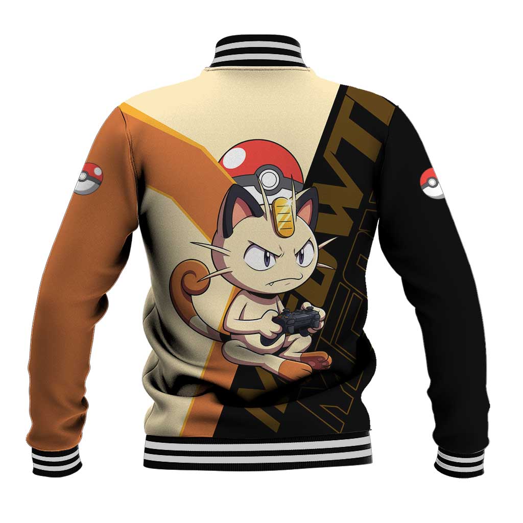 Meowth Poké Baseball Jacket Vintage Anime Cartoon Style