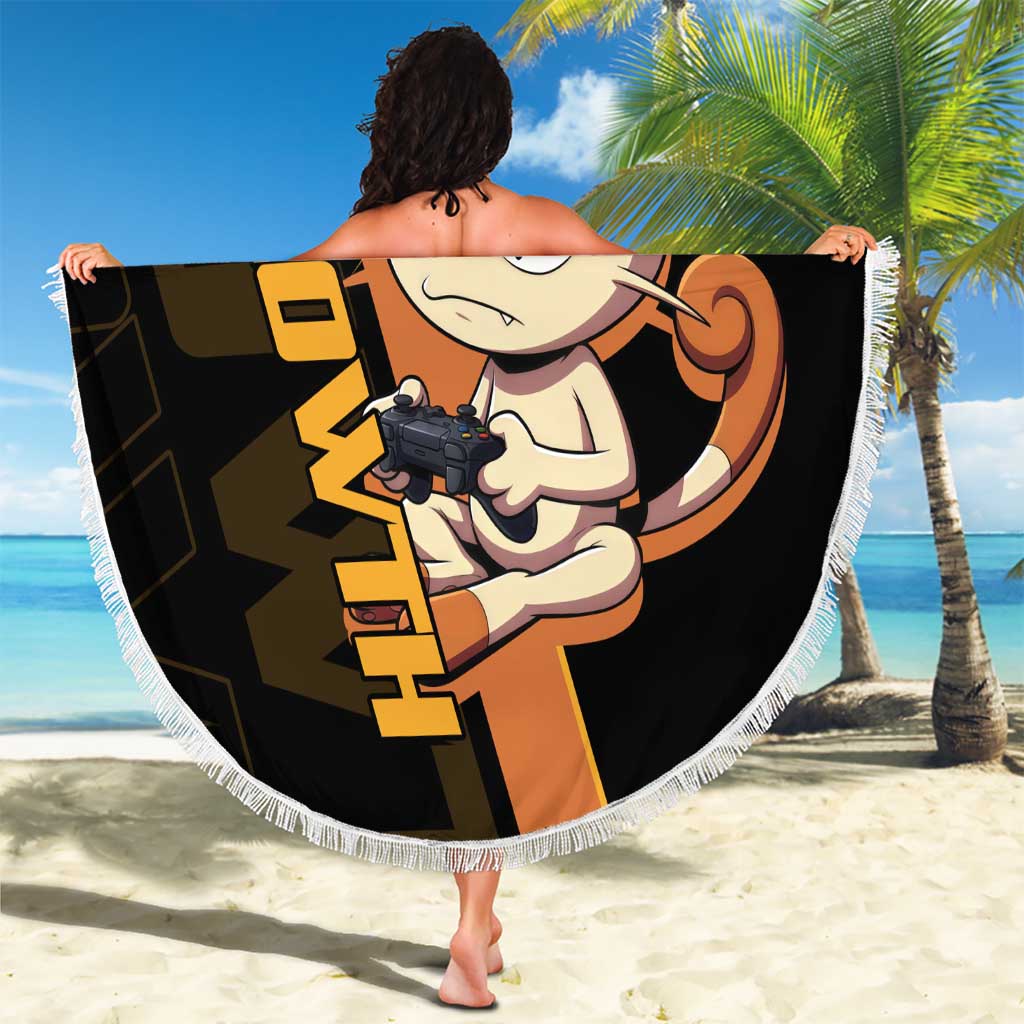 Meowth Poké Beach Blanket Vintage Anime Cartoon Style