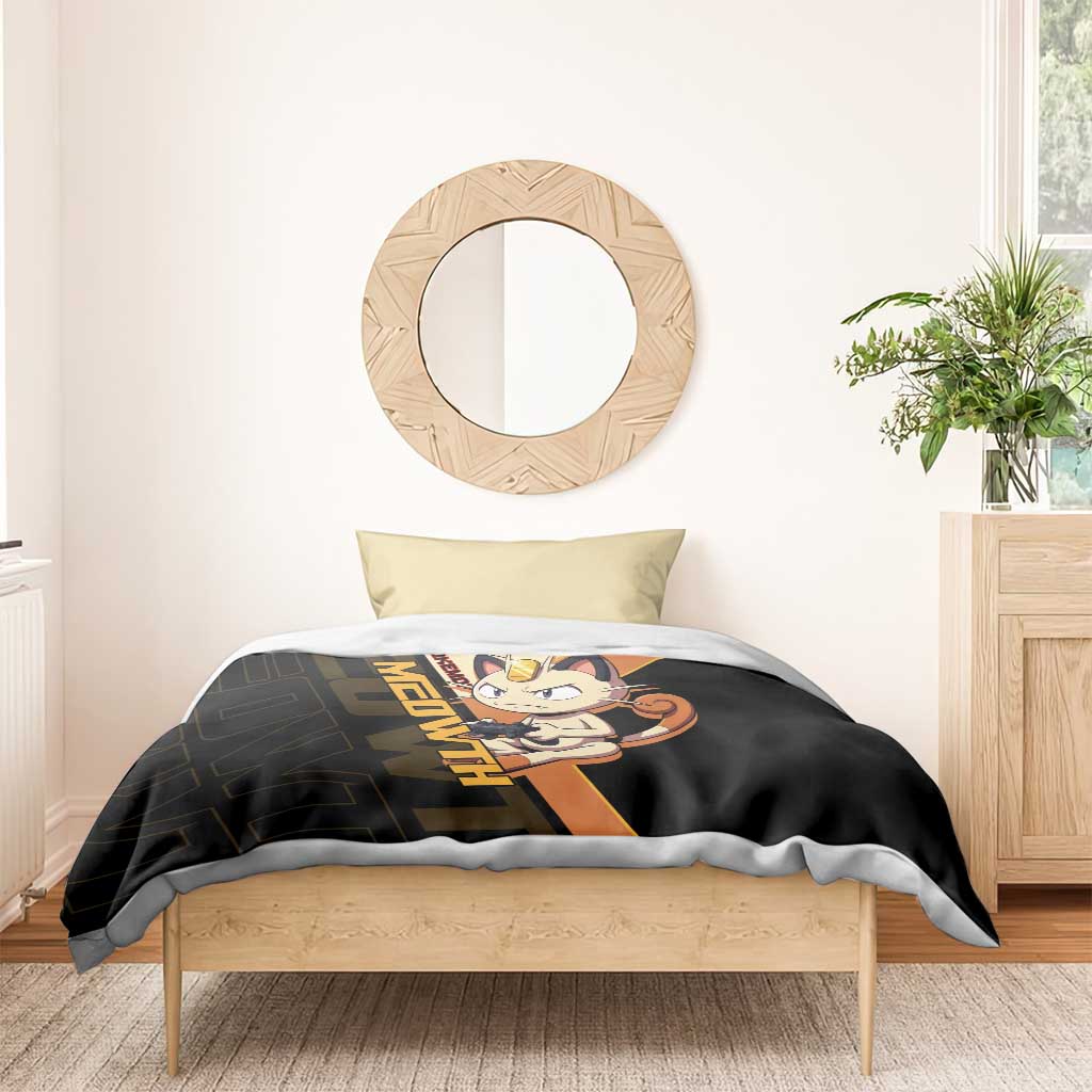 Meowth Poké Bedding Set Vintage Anime Cartoon Style