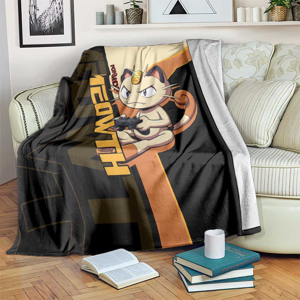 Meowth Poké Blanket Vintage Anime Cartoon Style
