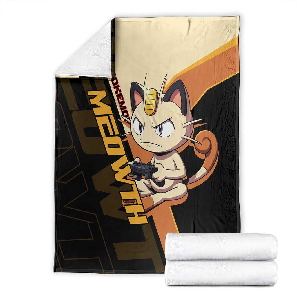 Meowth Poké Blanket Vintage Anime Cartoon Style