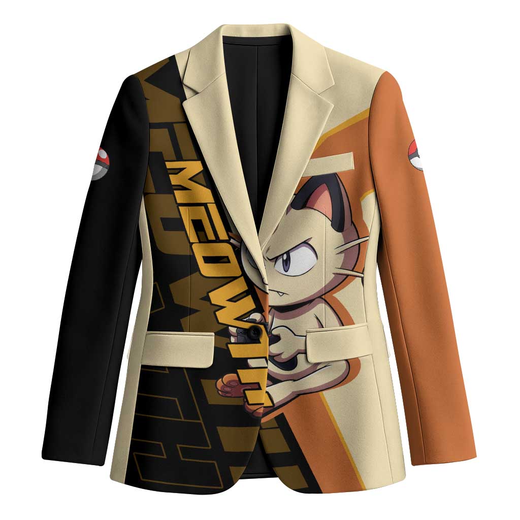 Meowth Poké Blazer Vintage Anime Cartoon Style