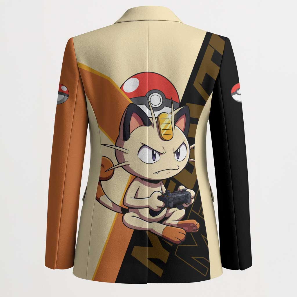 Meowth Poké Blazer Vintage Anime Cartoon Style