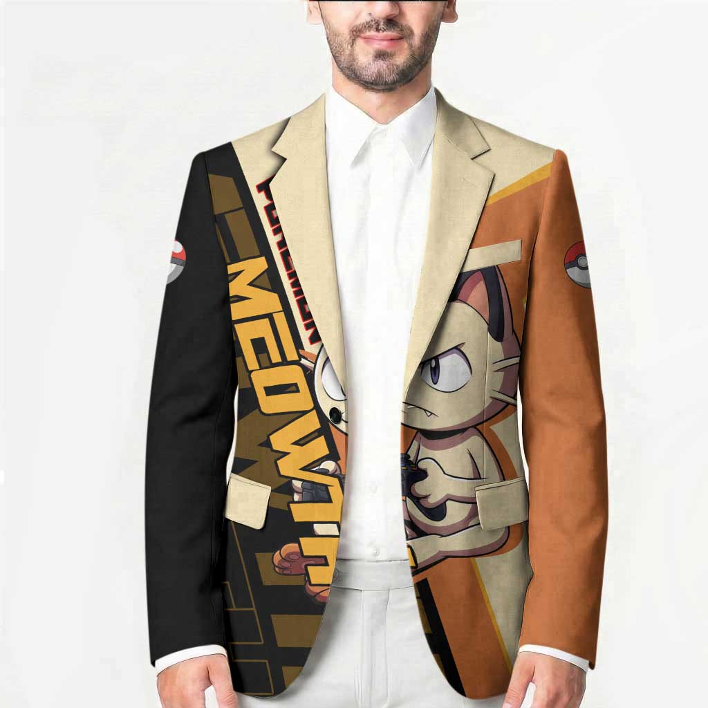 Meowth Poké Blazer Vintage Anime Cartoon Style