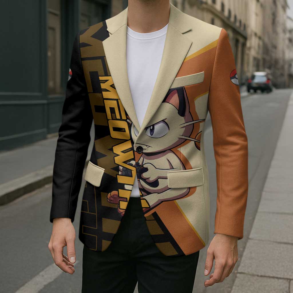 Meowth Poké Blazer Vintage Anime Cartoon Style