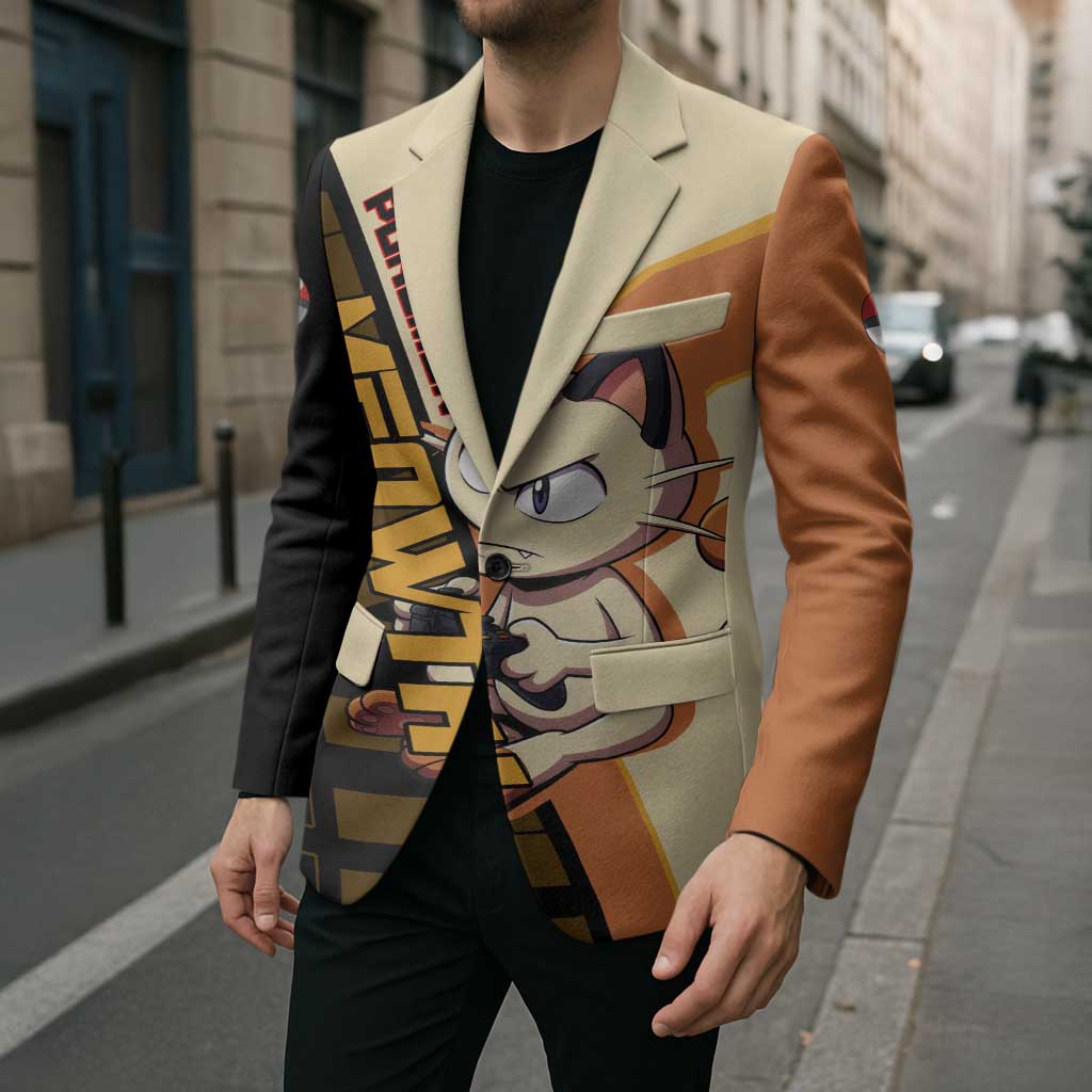 Meowth Poké Blazer Vintage Anime Cartoon Style