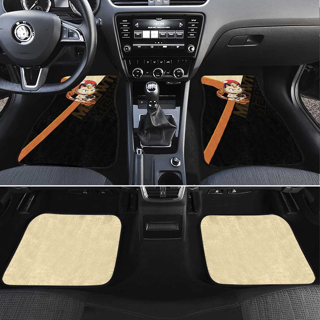 Meowth Poké Car Mats Vintage Anime Cartoon Style