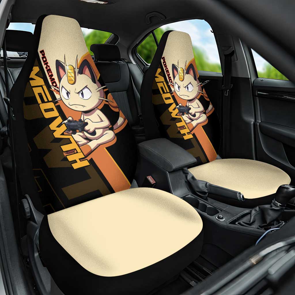 Meowth Poké Car Seat Cover Vintage Anime Cartoon Style
